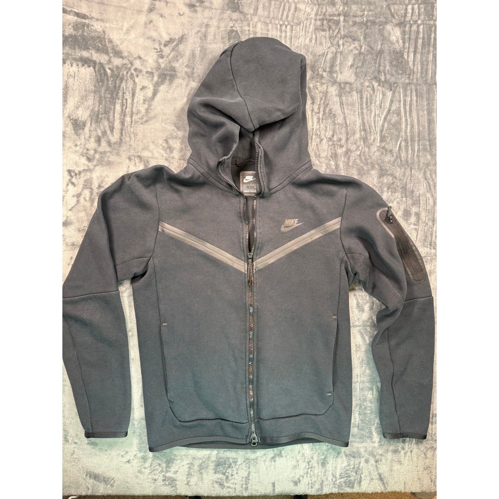 Nike Hoodie Mens S Black Tech Fleece Full Zip Windrunner Jacket Activewear